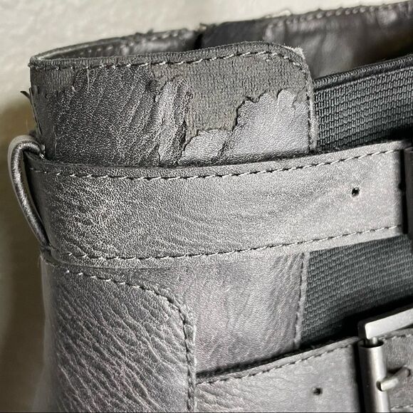 Zigi Soho Gray Kastle Chelsea Double Buckle Chunky Heel Ankle Boots Size 7.5 - Picture 9 of 16